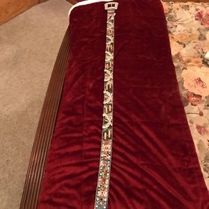 Cross pistol rhinestone belt